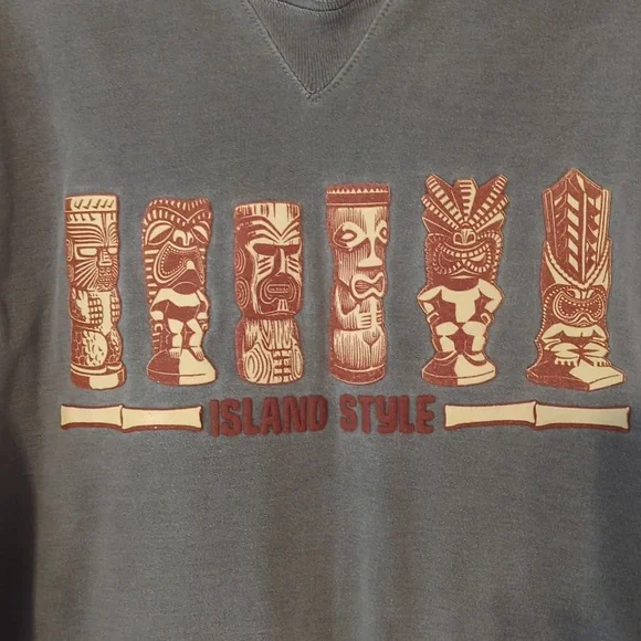 Fargo Clothing Island Style Crew Neck Sweatshirt MEDIUM Green Raised Accents - Picture 3 of 13